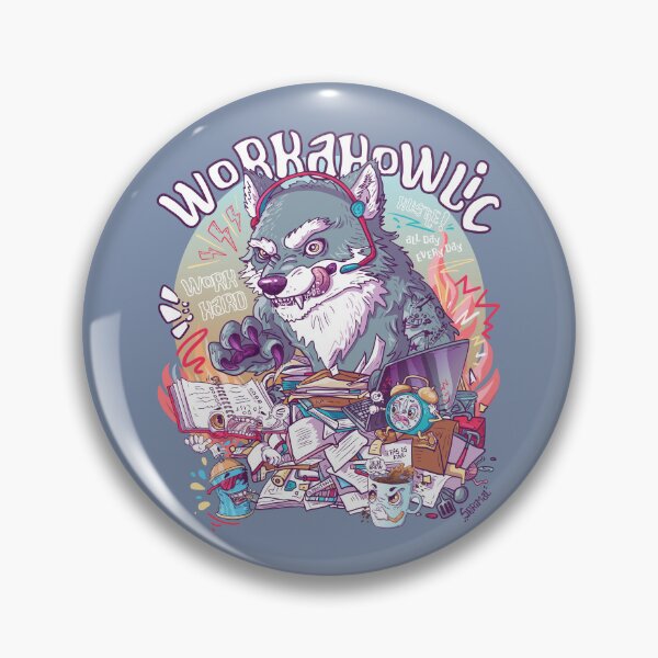 Item preview, Workahowlic - Workaholic wolf pun designed and sold by SPIRIMAL.