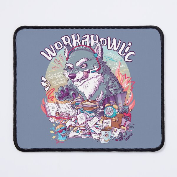 Item preview, Workahowlic - Workaholic wolf pun designed and sold by SPIRIMAL.