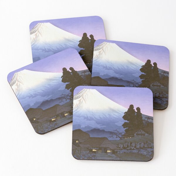 Item preview, Mount Fuji and Village at Twilight - Hiroaki Takahashi Vintage Print designed and sold by Open Canvas.