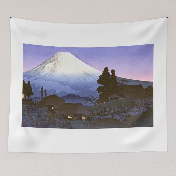 Item preview, Mount Fuji and Village at Twilight - Hiroaki Takahashi Vintage Print designed and sold by Open Canvas.