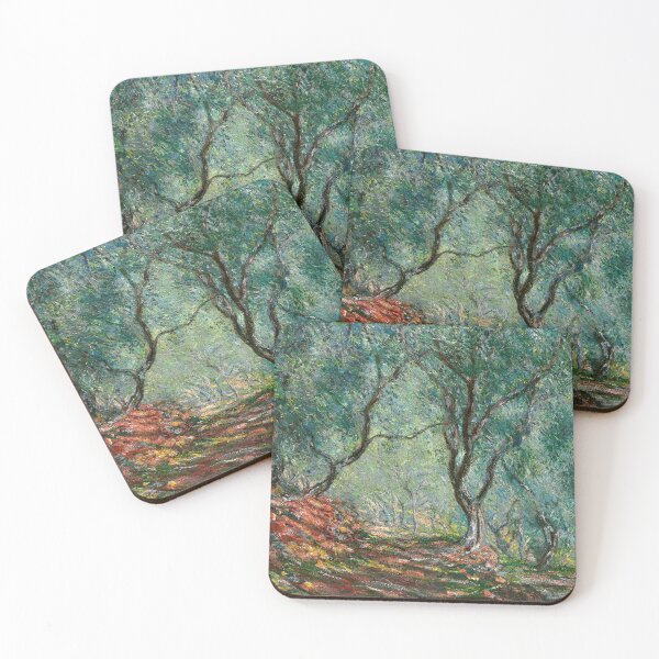 Item preview, Bois Doliviers Au Jardin Moreno by Claude Monet: Impressionist Olive Grove Print designed and sold by artofuniverse.
