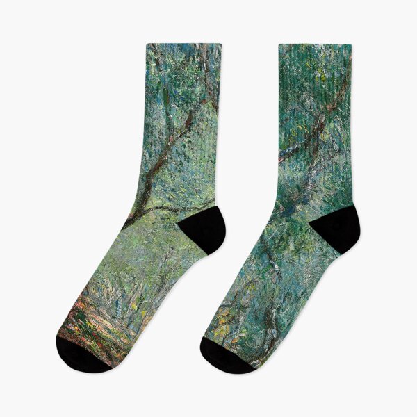 Item preview, Bois Doliviers Au Jardin Moreno by Claude Monet: Impressionist Olive Grove Print designed and sold by artofuniverse.