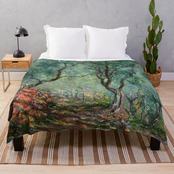 Item preview, Bois Doliviers Au Jardin Moreno by Claude Monet: Impressionist Olive Grove Print designed and sold by artofuniverse.