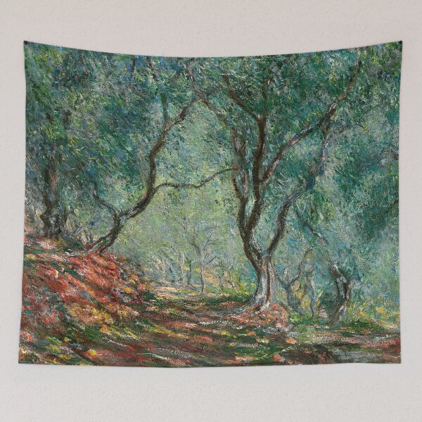 Item preview, Bois Doliviers Au Jardin Moreno by Claude Monet: Impressionist Olive Grove Print designed and sold by artofuniverse.