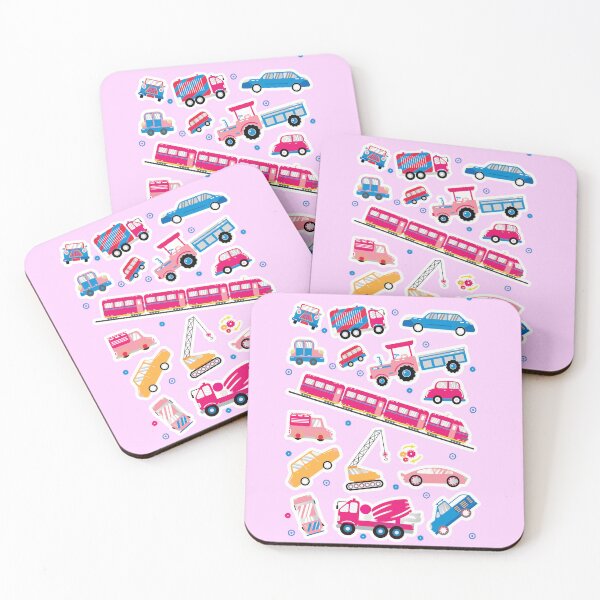 Item preview, pink colored vehicle illustrations designed and sold by steekeets.