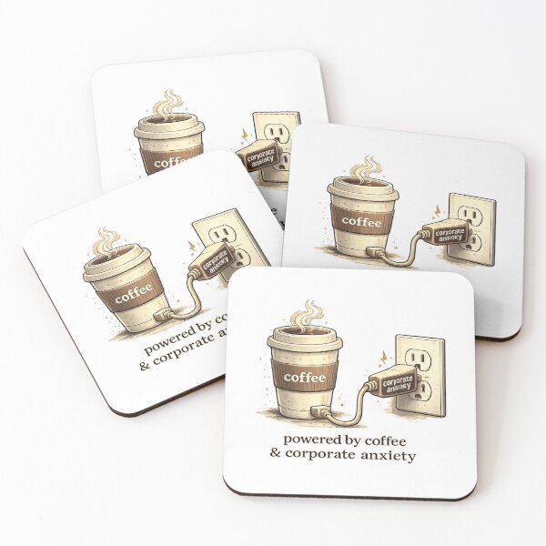 Item preview, Powered by Coffee & Corporate Anxiety – Funny Work Humor Design designed and sold by CraftLum.