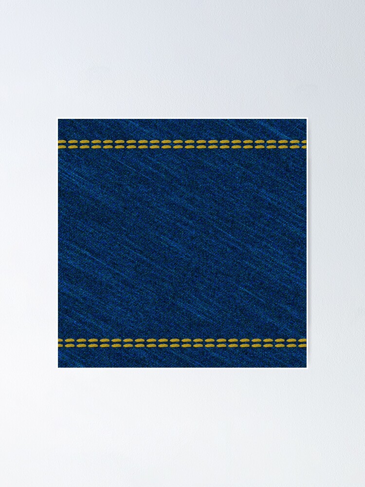 blue jeans with yellow stitching