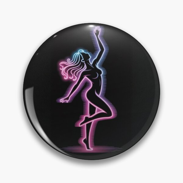 Item preview, Neon ballerina silhouette – Synthwave dance glow – 80s retro ballet aesthetic designed and sold by FusiTink.