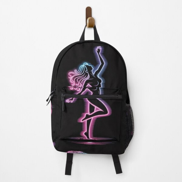 Item preview, Neon ballerina silhouette – Synthwave dance glow – 80s retro ballet aesthetic designed and sold by FusiTink.