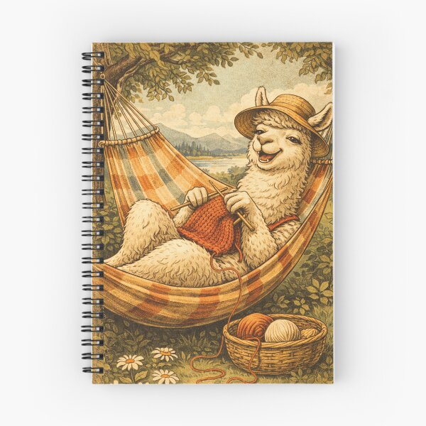 Item preview, Knitting llama – Aesthetic vintage nature designed and sold by Mauswohn.