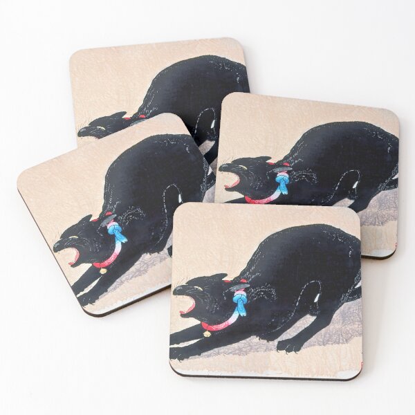 Item preview, Black Cat Stretching - Hiroaki Takahashi Vintage Print designed and sold by Open Canvas.