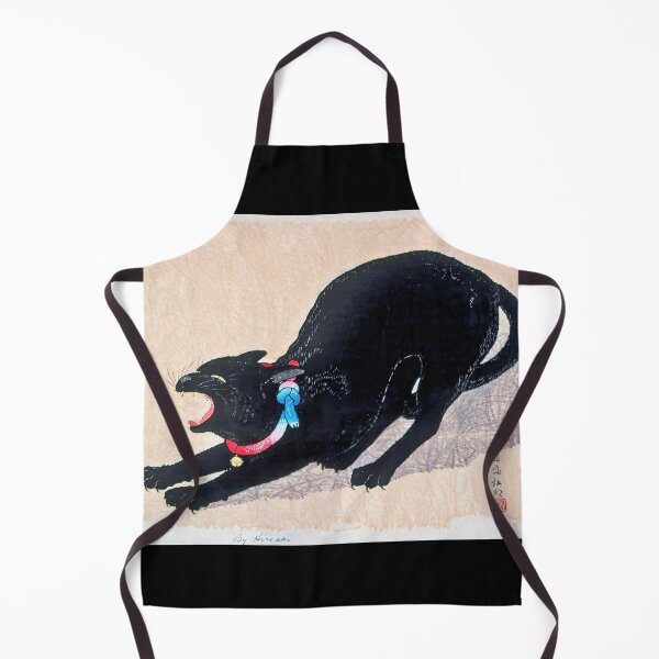Item preview, Black Cat Stretching - Hiroaki Takahashi Vintage Print designed and sold by Open Canvas.