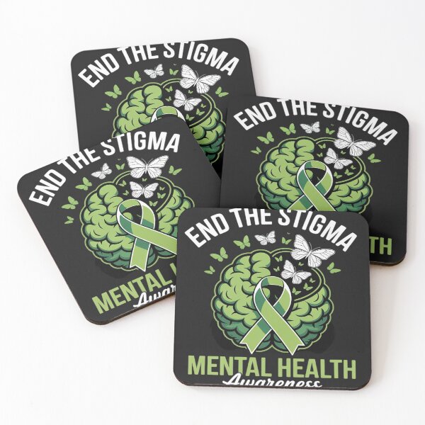 Item preview, End The Stigma Mental Health Awareness Brain & Green Ribbon designed and sold by Rackaam.