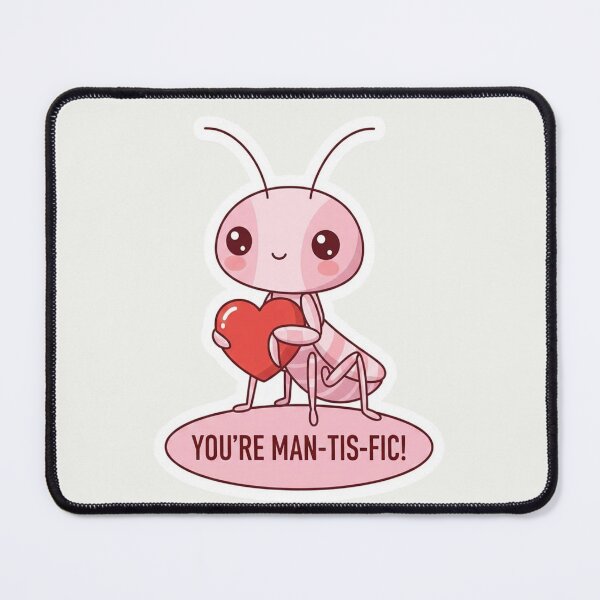 Item preview, Kawaii Pink Mantis You're Man-Tis-Fic! Valentine Minimalist Sticker designed and sold by arup7980.