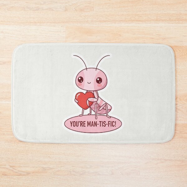 Item preview, Kawaii Pink Mantis You're Man-Tis-Fic! Valentine Minimalist Sticker designed and sold by arup7980.