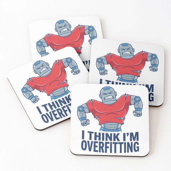 Item preview, I Think I’m Overfitting Funny AI T-Shirt | Machine Learning Gym Humor Design designed and sold by CreativeHymms.