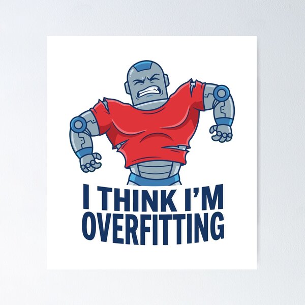 Item preview, I Think I’m Overfitting Funny AI T-Shirt | Machine Learning Gym Humor Design designed and sold by CreativeHymms.