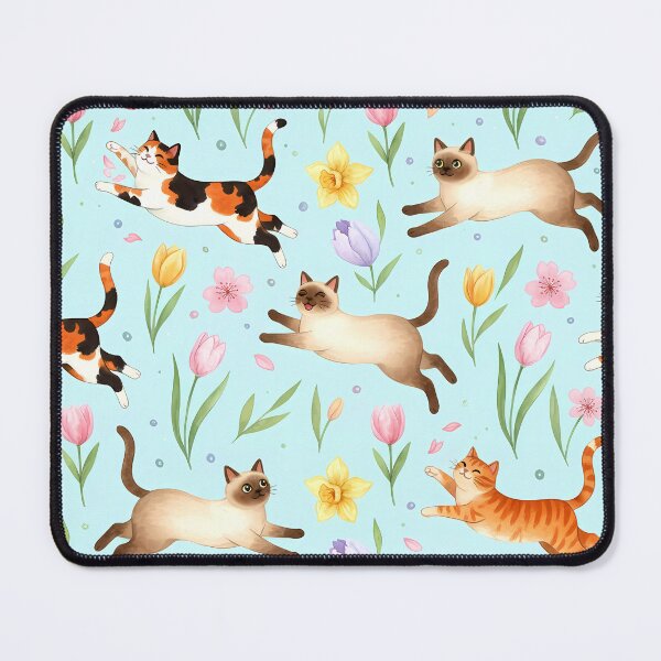 Item preview, Springtime Cat Parade – Leaping Felines & Blossoms designed and sold by meesub.