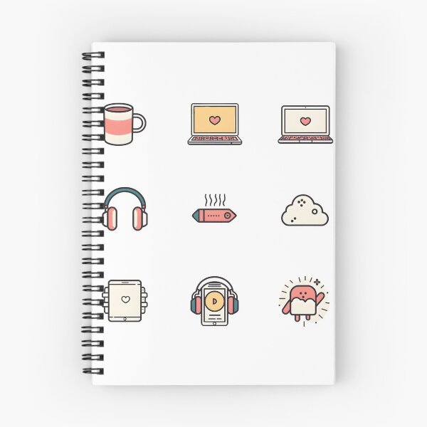 Item preview, Cute Everyday Life Icons – Minimal Coffee & Tech Illustration Set designed and sold by Trendymart-shop.