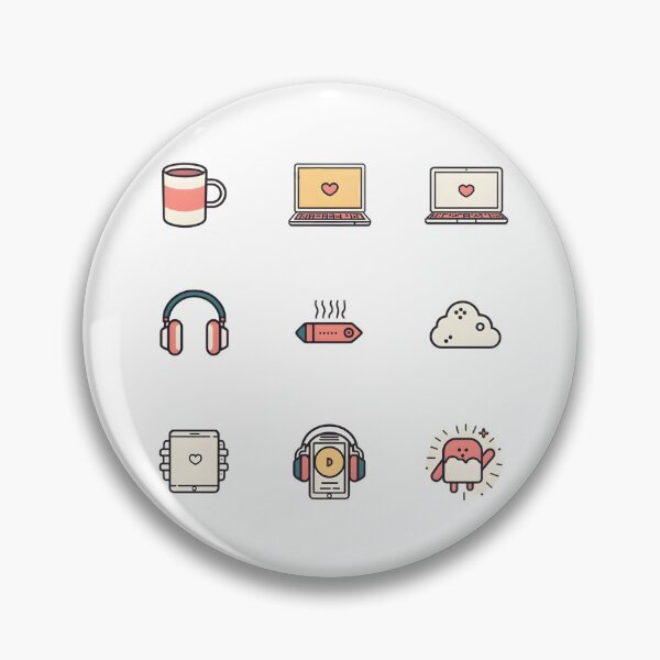 Item preview, Cute Everyday Life Icons – Minimal Coffee & Tech Illustration Set designed and sold by Trendymart-shop.