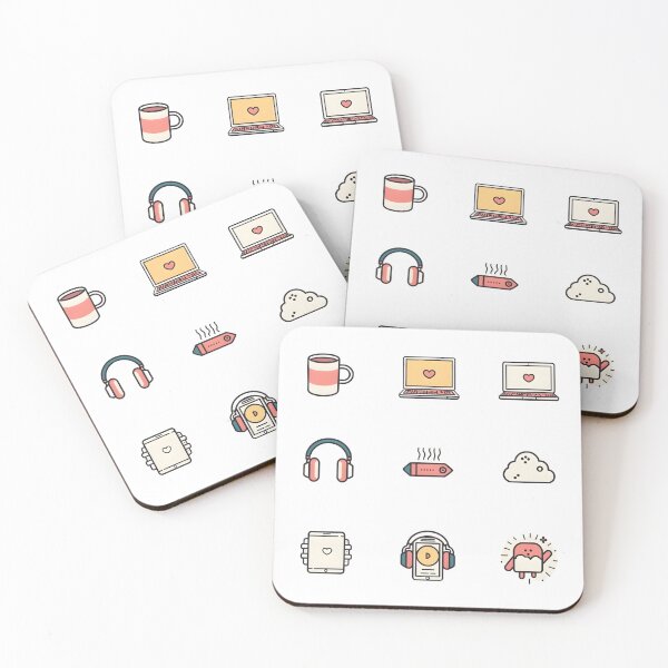 Item preview, Cute Everyday Life Icons – Minimal Coffee & Tech Illustration Set designed and sold by Trendymart-shop.