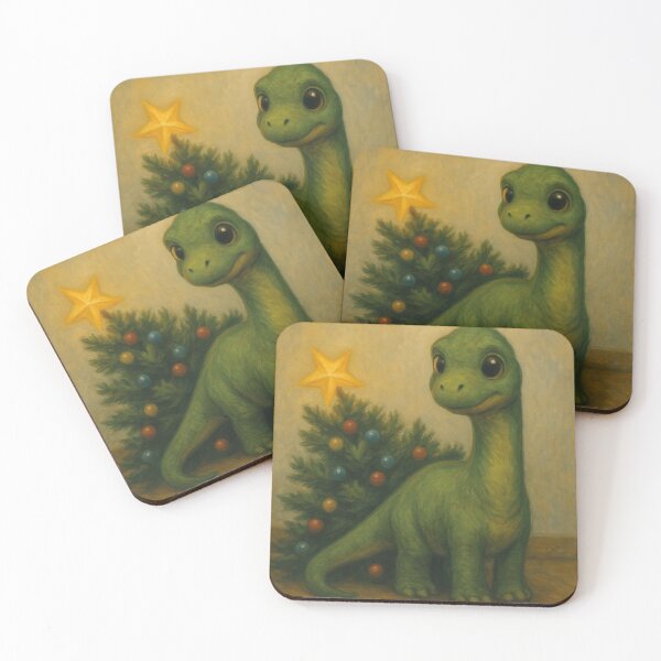 Item preview, Small Dinosaur Christmas Tree – Aesthetic Winter Art designed and sold by Mauswohn.