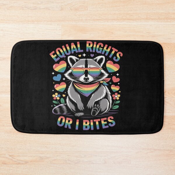 Item preview, Equal Rights Or I Bites Feminist Raccoon LGBTQ Ally Rainbow designed and sold by Rackaam.