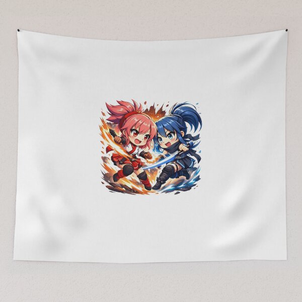 Item preview, chibi anime fire vs ice designed and sold by Amr Siam.