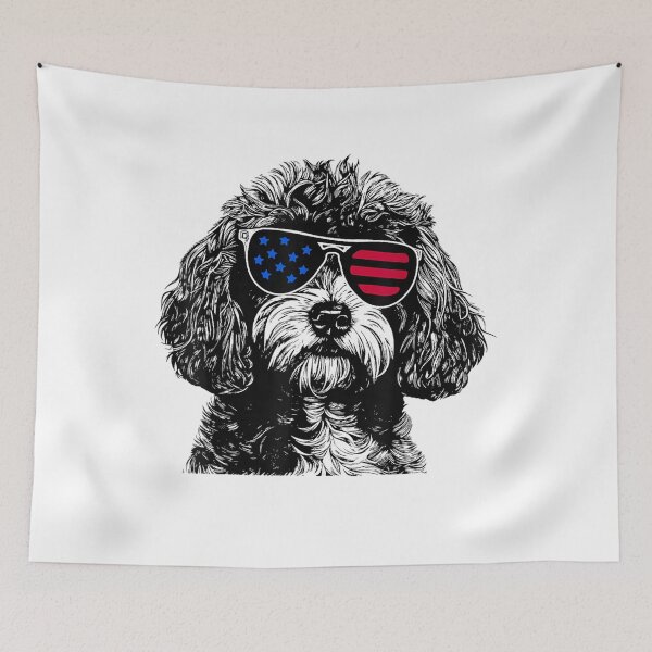 Item preview, Cavapoo Dog 4th July America USA Flag for Mom Dad Kids designed and sold by SALI MANI.