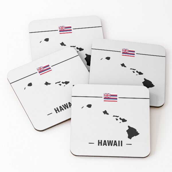 Item preview, Hawaii State Map & Flag - Classic Minimalist Aloha Style designed and sold by mashmosh.