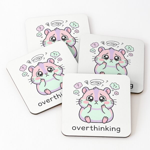 Item preview, Overthinking Hamster Cute Anxiety Cartoon | Relatable Kawaii Mental Health Art designed and sold by MuseAI.