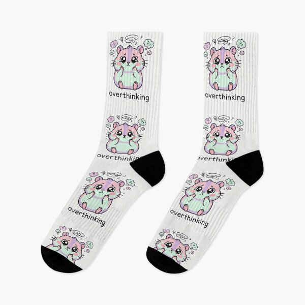 Item preview, Overthinking Hamster Cute Anxiety Cartoon | Relatable Kawaii Mental Health Art designed and sold by MuseAI.