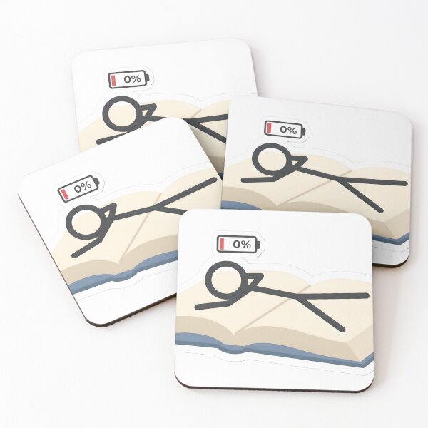 Item preview, Social Battery Drained Stickman Faceplant Into Book - Introvert Cozy Reading Aesthetic designed and sold by StickyGuys.