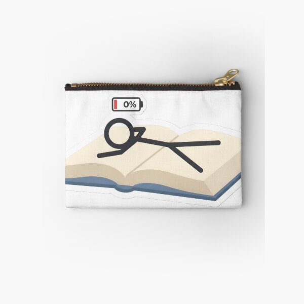 Item preview, Social Battery Drained Stickman Faceplant Into Book - Introvert Cozy Reading Aesthetic designed and sold by StickyGuys.