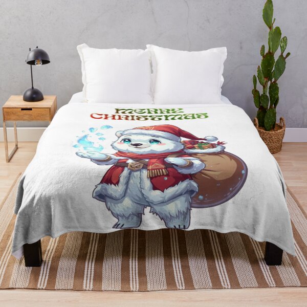 Item preview, Frostbound Santa Bear – Magical Ice Mage Christmas Art designed and sold by Monzora.