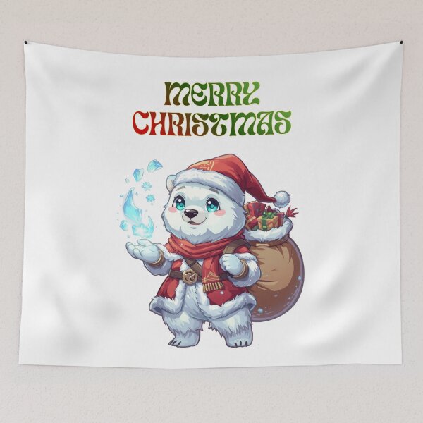 Item preview, Frostbound Santa Bear – Magical Ice Mage Christmas Art designed and sold by Monzora.