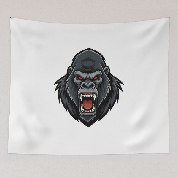 Item preview, Angry Gorilla Mascot - Ferocious Silverback Gaming & Gym Logo designed and sold by RelateAndTee.