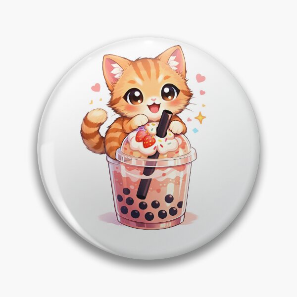 Item preview, kawaii kitten bubble tea designed and sold by Amr Siam.
