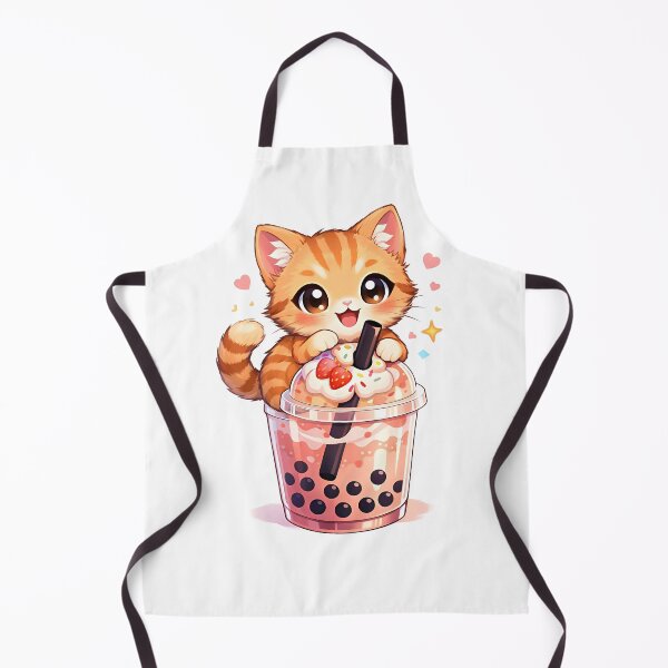 Item preview, kawaii kitten bubble tea designed and sold by Amr Siam.