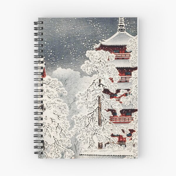 Item preview, Five-Storied Pagoda in Snow - Hiroaki Takahashi Vintage Print designed and sold by Open Canvas.