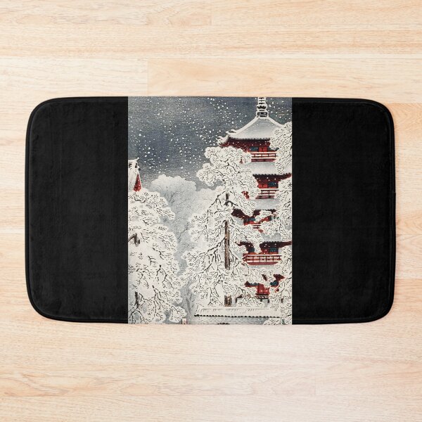 Item preview, Five-Storied Pagoda in Snow - Hiroaki Takahashi Vintage Print designed and sold by Open Canvas.