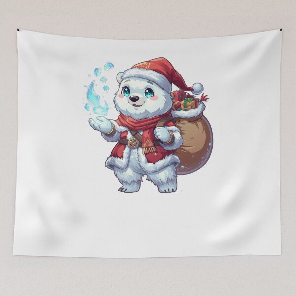 Item preview, Frostbound Santa Bear – Magical Ice Mage Christmas Art designed and sold by Monzora.