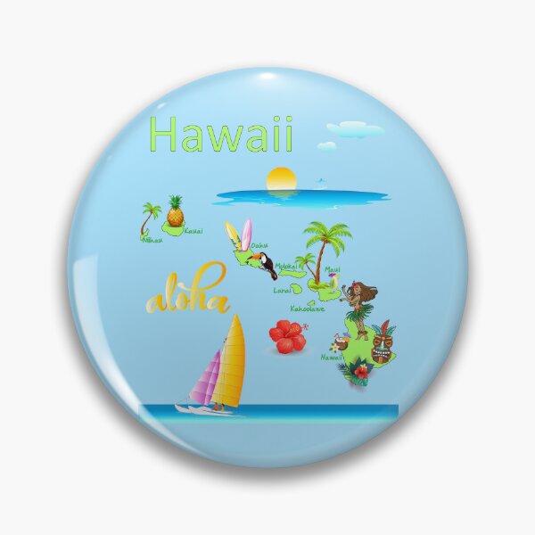 Item preview, Vintage Hawaii Aloha Paradise - Tropical Island Map Art designed and sold by mashmosh.