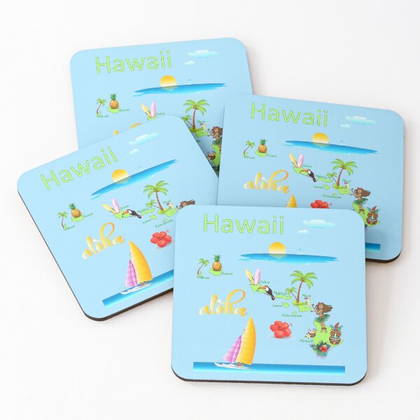 Item preview, Vintage Hawaii Aloha Paradise - Tropical Island Map Art designed and sold by mashmosh.