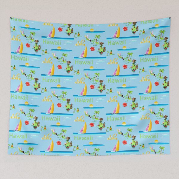 Item preview, Vintage Hawaii Aloha Paradise - Tropical Island Map Art designed and sold by mashmosh.