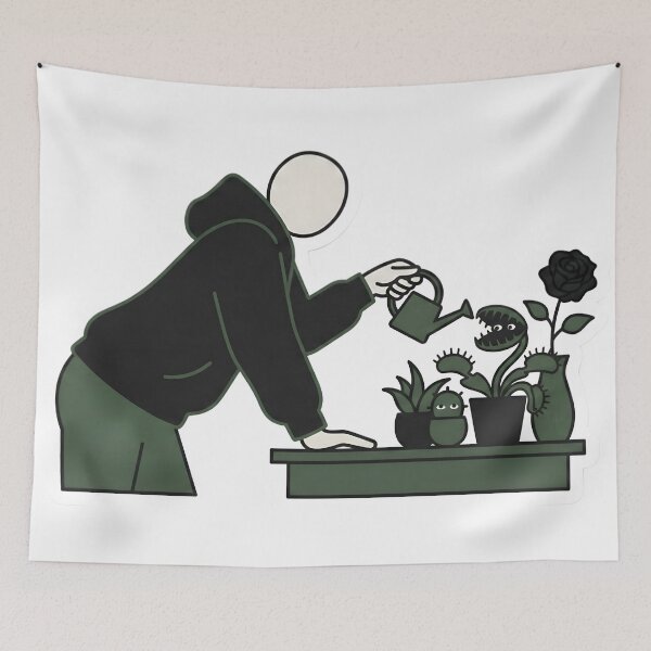 Item preview, Cozy Goth Plant Parent Stickman Aesthetic Midnight Gardener Spooky Plants designed and sold by StickyGuys.