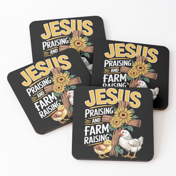 Item preview, Jesus Praising and Farm Raising Chicken Farmer Christian 8  designed and sold by MarryIsMonth.