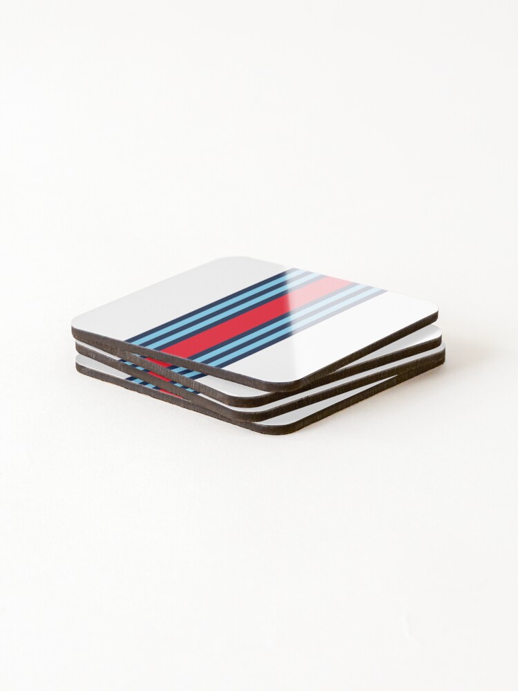 Thumbnail 4 of 5, Coasters (Set of 4), Martini Racing Stripe designed and sold by PatternDesign01.