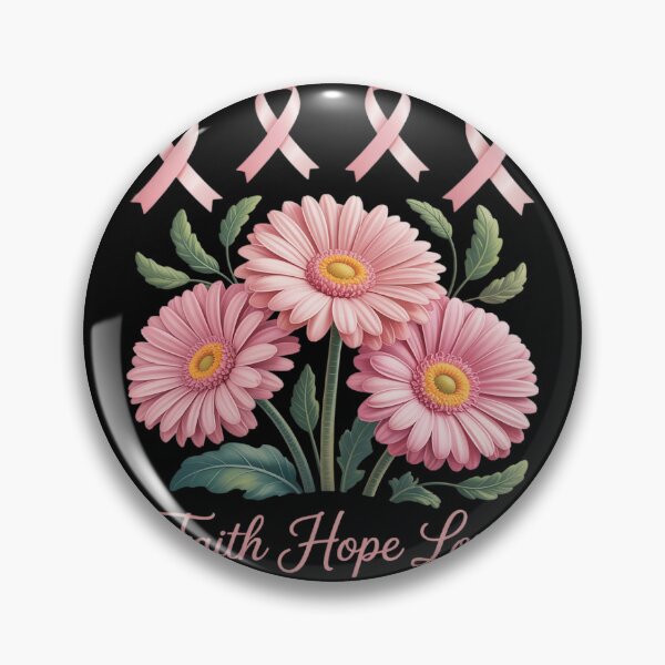 Item preview, Faith Hope Love Daisy Pink Ribbon Breast Cancer Awareness designed and sold by Rackaam.