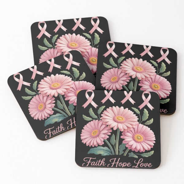 Item preview, Faith Hope Love Daisy Pink Ribbon Breast Cancer Awareness designed and sold by Rackaam.